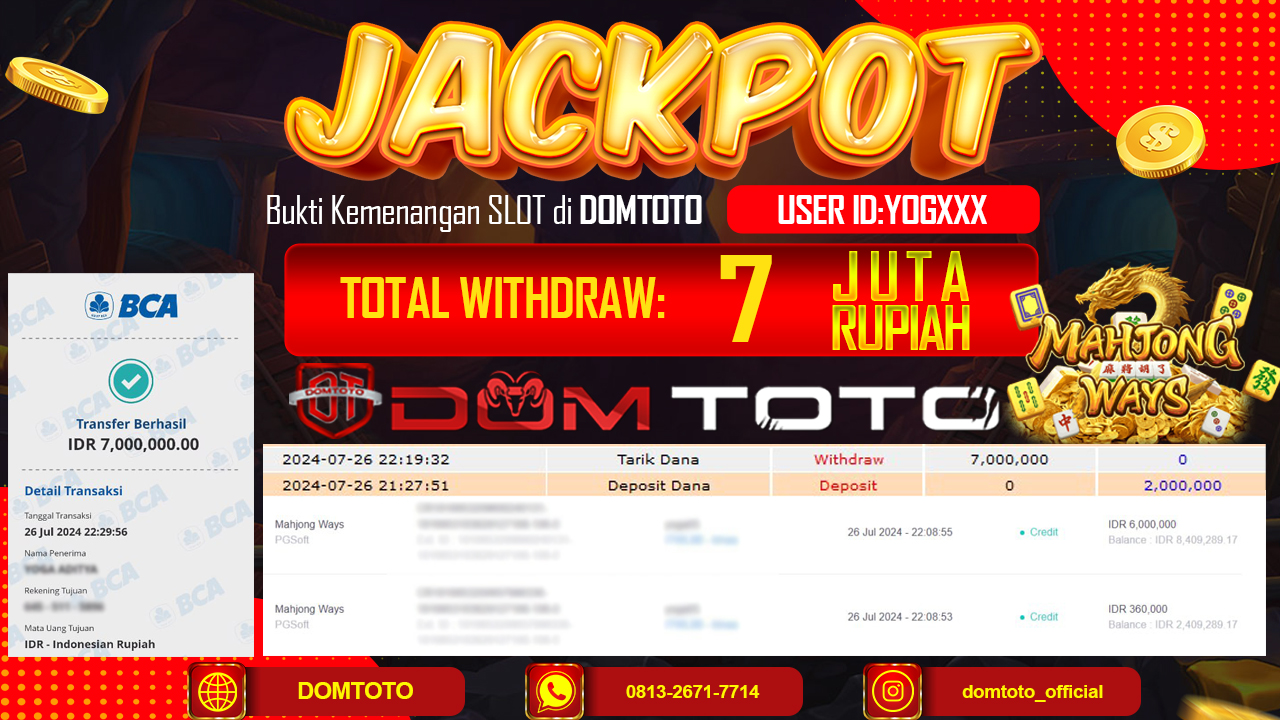 JACKPOT SLOT MAHJONG WAYS  27 JULI 2024